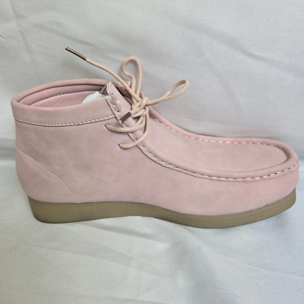 Amali Jason2 Desert Chukka Boot,‎ Lace Up Suede High Top, Pink Tan, Mens 7.5